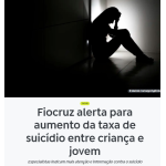 子供や若者の自殺率上昇と警告する２４日付アジェンシア・ブラジルの記事の一部