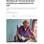 119歳のデオリラ・グリセリア・ペドロ・ダ・シルバさん（17日付G1サイトの記事の一部）