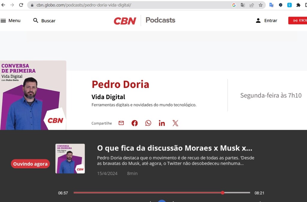 ペドロ・ドリア氏のＣＮＢブラジルコーナーＰｏｄｃａｓｔｓ（後からでも聞ける）