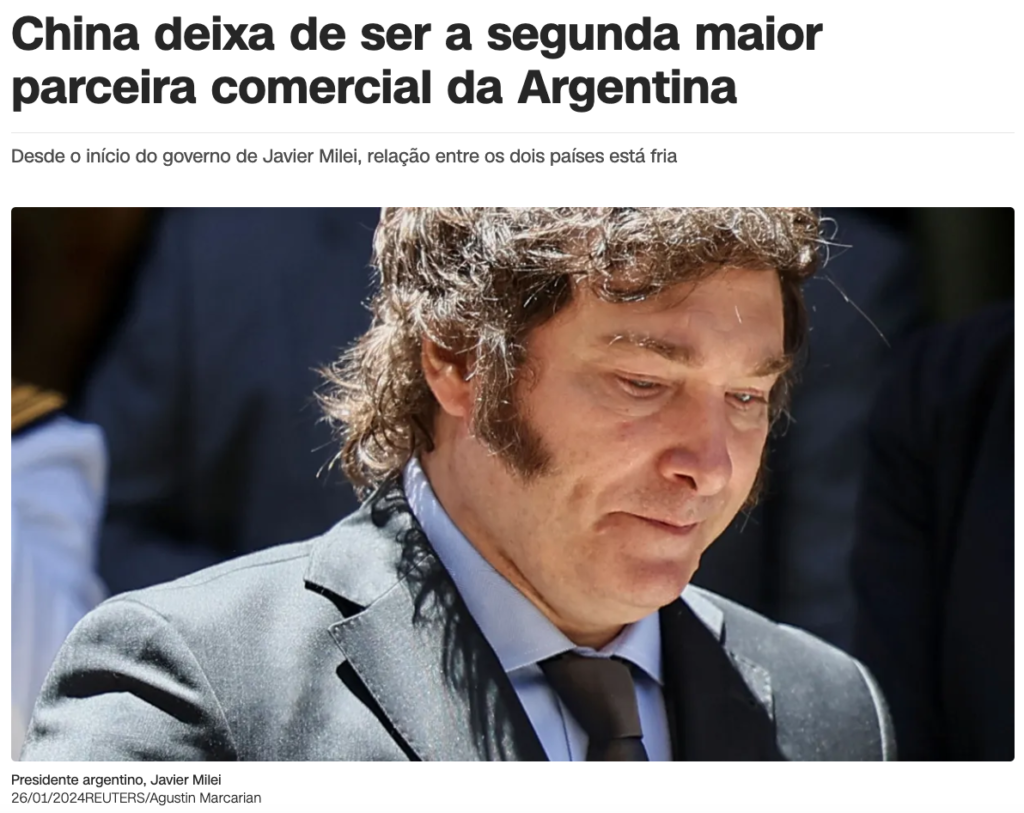 ハビエル・ミレイ・アルゼンチン大統領（27日付けCNNブラジルの記事の一部）