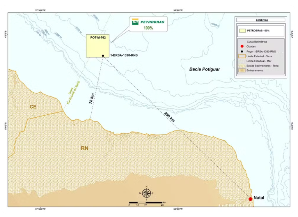 油田が発見された地点（Foto: Divulgação/Petrobras）