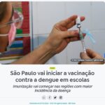 サンパウロ市では感染率の高い区の学校で接種を行うと報じる3月29日付アジェンシア・ブラジルの記事の一部