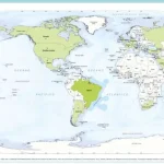 ブラジルを中心に据えたIBGE作成の世界地図(Divulgação/IBGE)