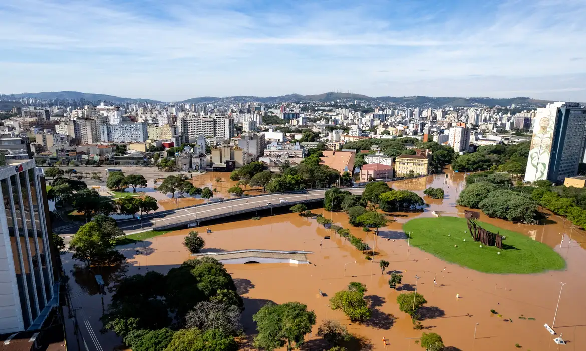 水に浸かった州都の中央部（©Gustavo Mansur/Palacio Piratini）