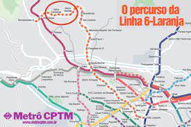 地下鉄６号線の路線図（Metro/CPTM）