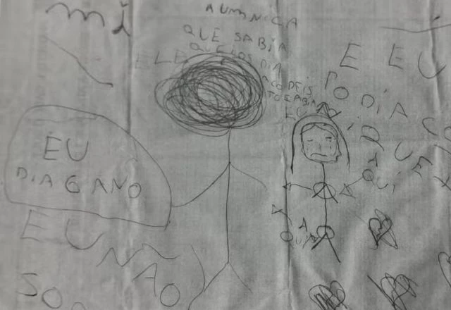 叔父による性被害を示す11歳の少女の絵（Foto: Divulgação/Polícia Civil de Alagoas）