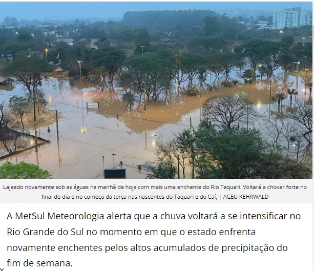 週末からの雨で再び浸水被害が生じたラジェアド市（17日付METSULサイトの記事の一部）