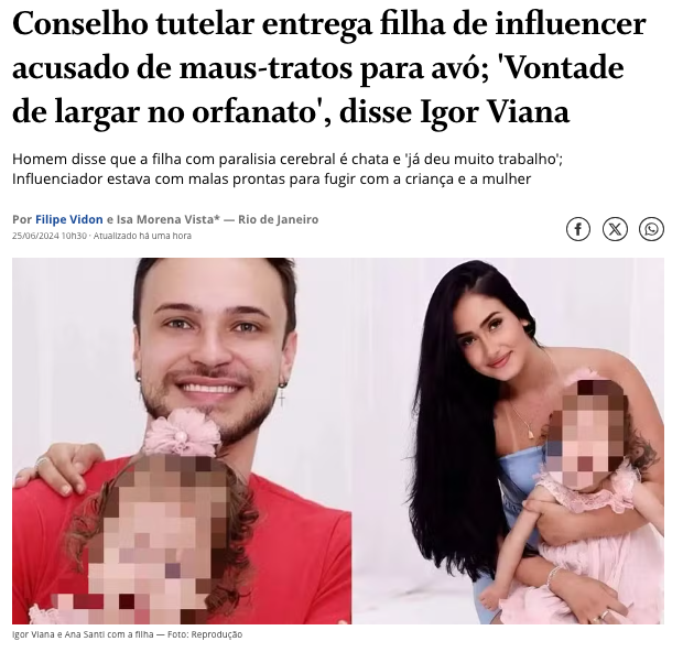 イゴール・ヴィアナ容疑者（左）とアナ・サンチ容疑者（右）（の記事の一部）