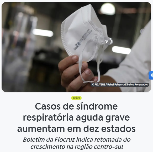 10州でSARS患者が増加中と報じる6月27日付アジェンシア・ブラジルの記事の一部