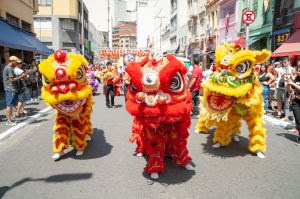 中国獅子舞がイベントを盛り上げる（Foto:Divulgação）