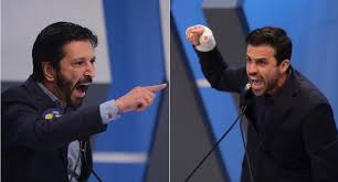世論調査で口論し合うヌーネス氏（左）とマルサル氏（Reproducao）