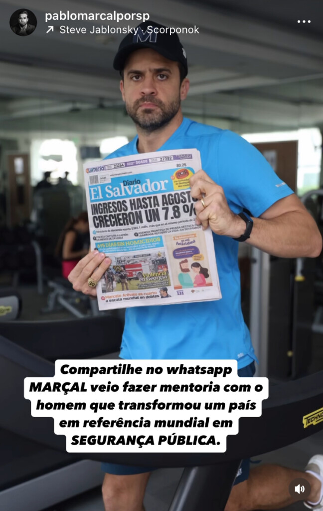 エルサルバドルに滞在中のパブロ・マルサル氏（本人インスタグラム@pablomarcalporsp）