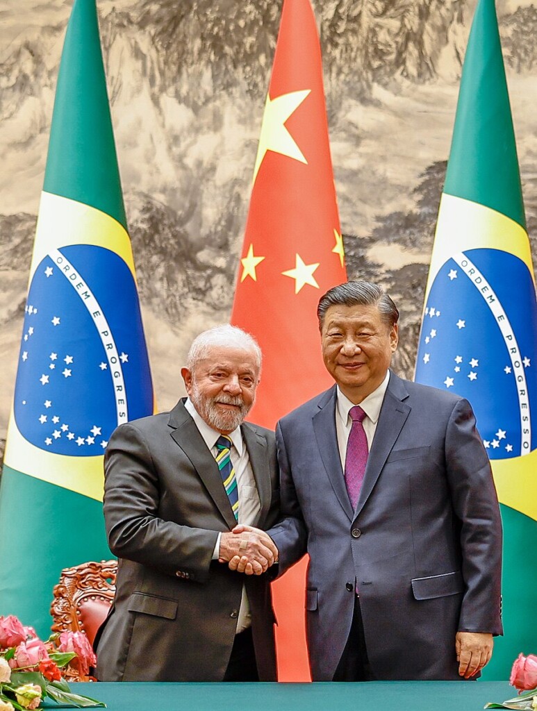ルーラ大統領（左）と習近平国家主席（右）、2023年4月14日北京（Foto: Ricardo Stuckert/PR）