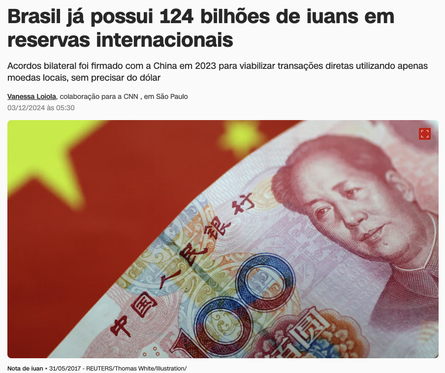 100元札(3日付CNNブラジルの記事の一部)