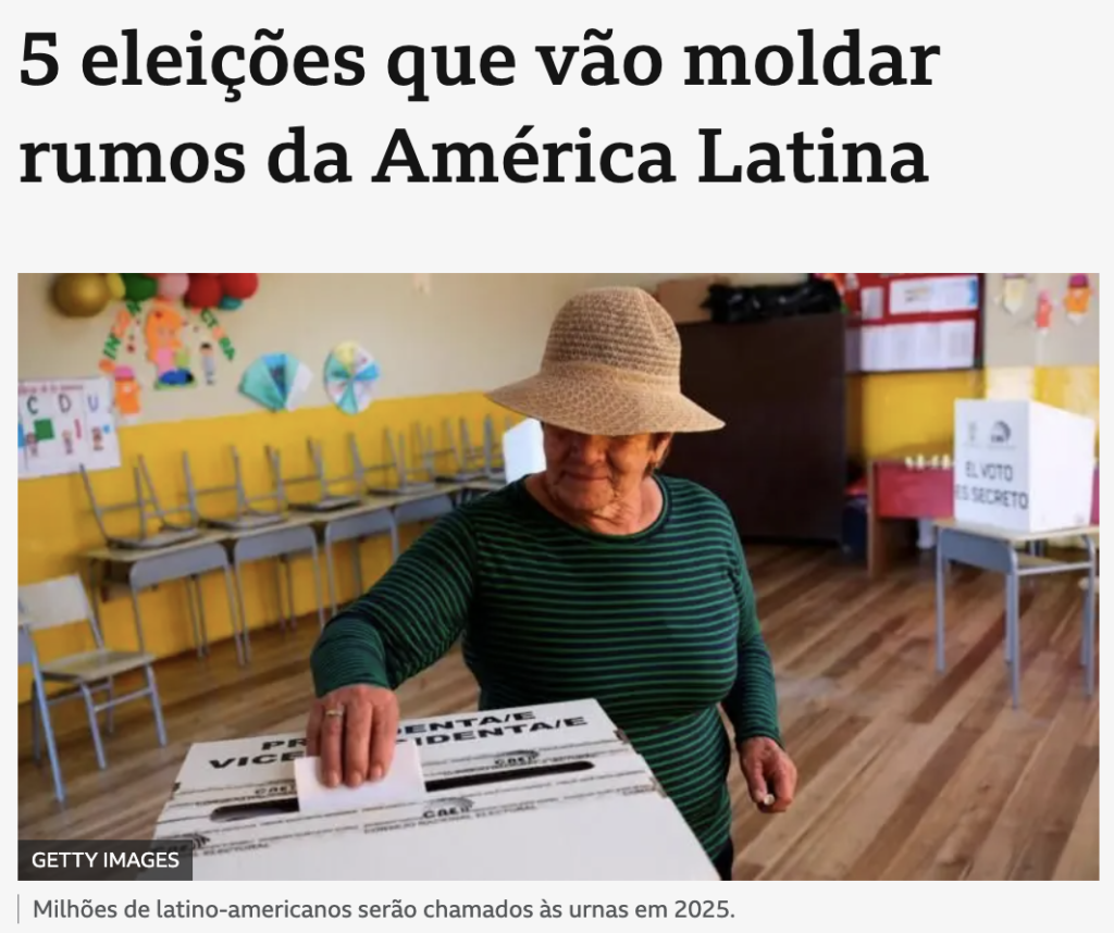 25年は中南米諸国の選挙が続き、数百万人が投票に参加することになる（11日付BBCブラジルの記事の一部）