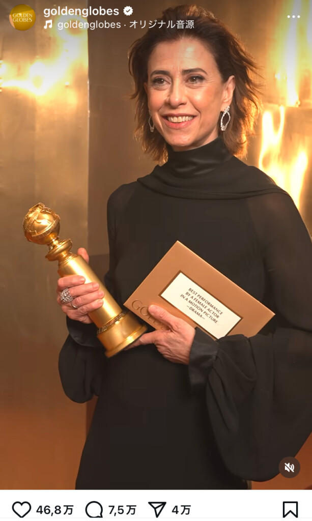 フェルナンダ・トーレス（インスタグラム@goldenglobes）