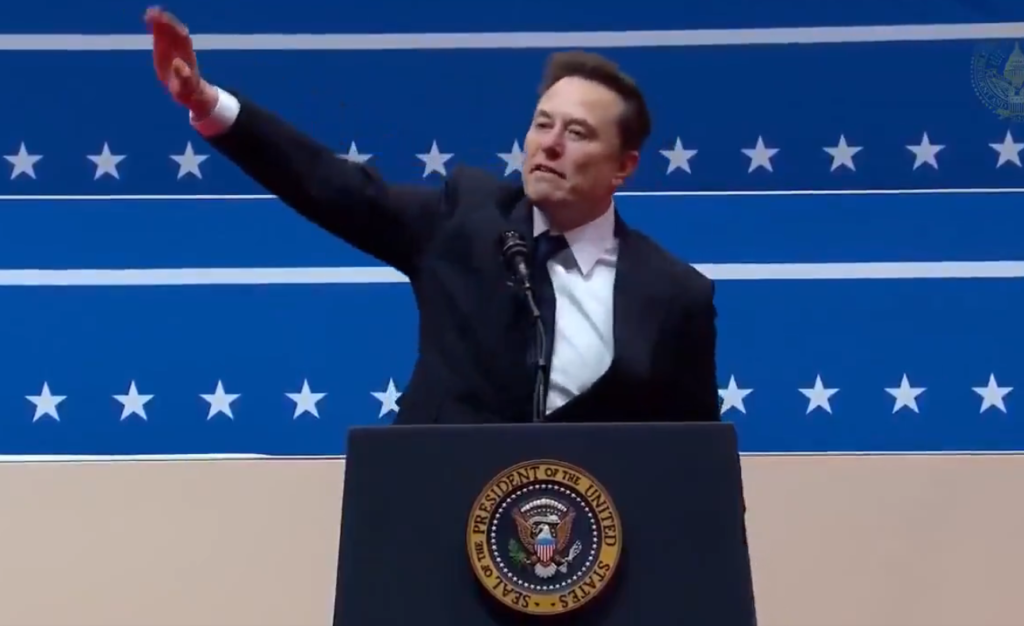 ナチス式敬礼を行ったイーロン・マスク氏(RS/Fotos Publicas)