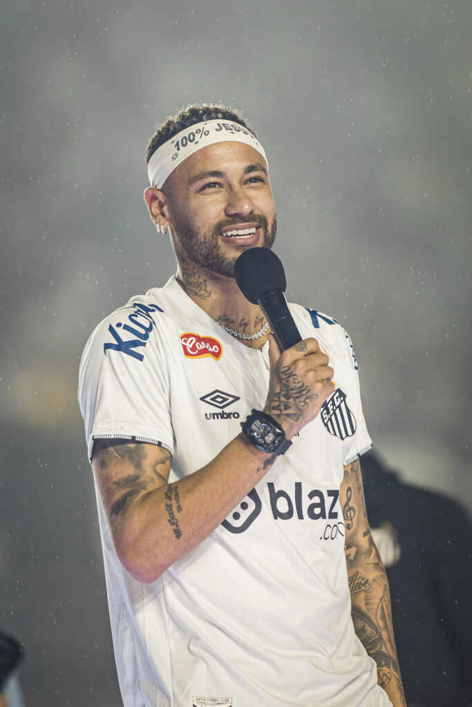 サントス復帰イベントでのネイマール（Bruno Vaz/Santos FC）