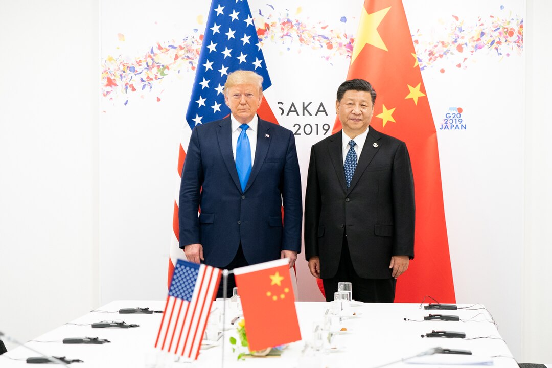 2019年6月、G20大阪サミットで二国間会談を行ったトランプ氏と習氏（The White House , via Wikimedia Commons）