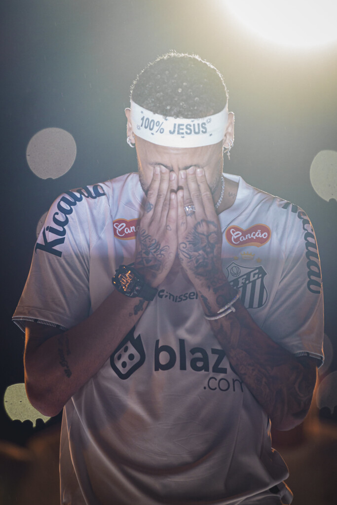 復帰セレモニーでのネイマール（Bruno Vaz/Santos FC）