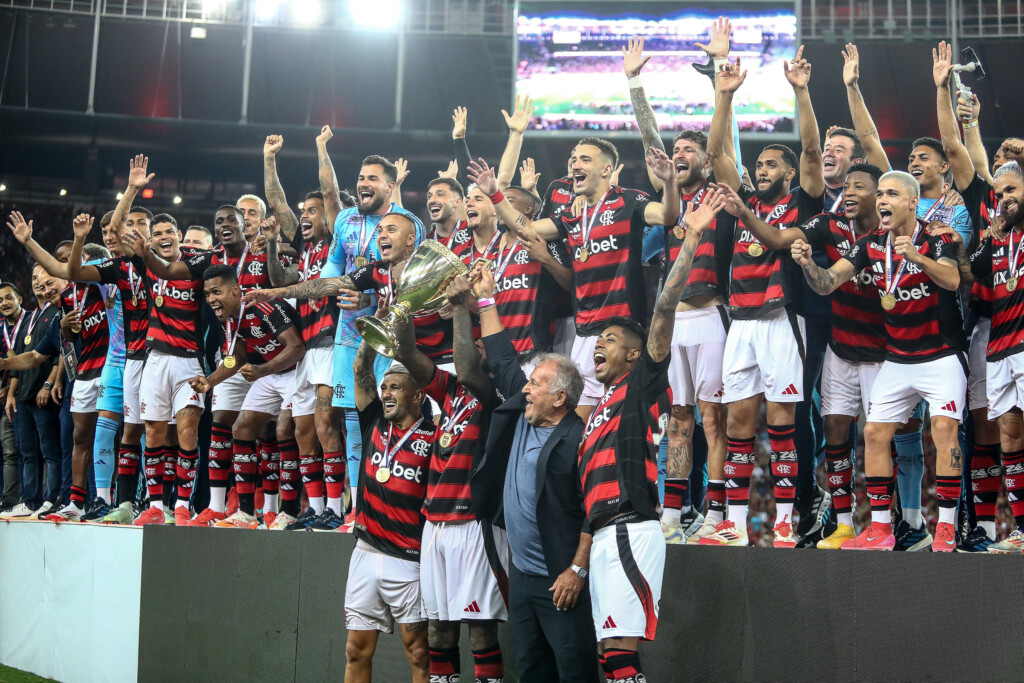 優勝を祝うフラメンゴ（Gilvan De Souza/Flamengo）