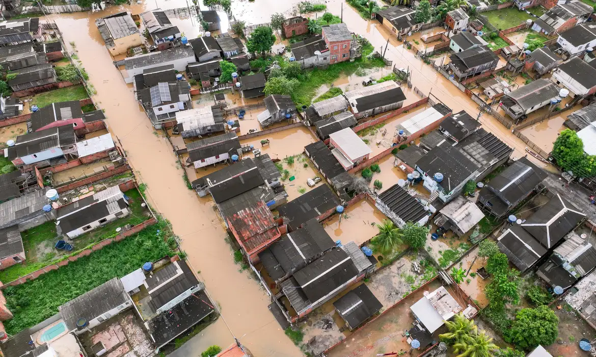 アクレ州の水害被災地の上空写真（© Pedro Devani/Gov Acre）