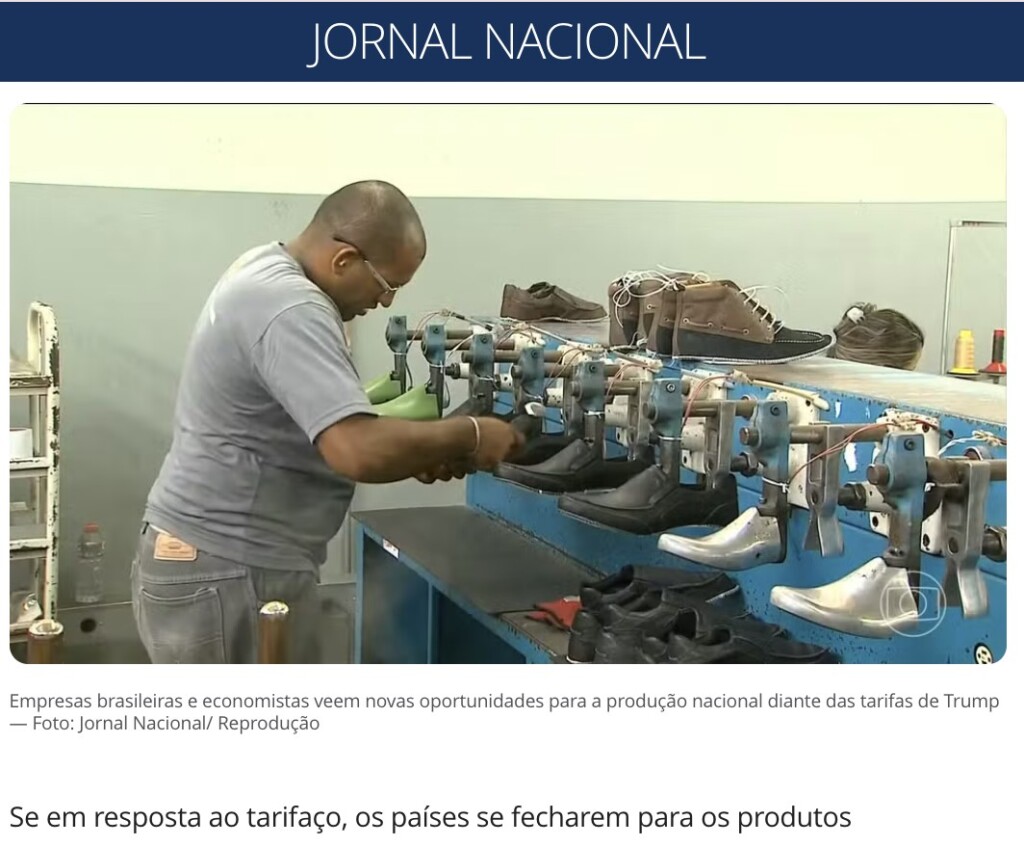 トランプ関税がブラジルの靴産業に大きな追いとなるか（3日付G1サイトの記事の一部）