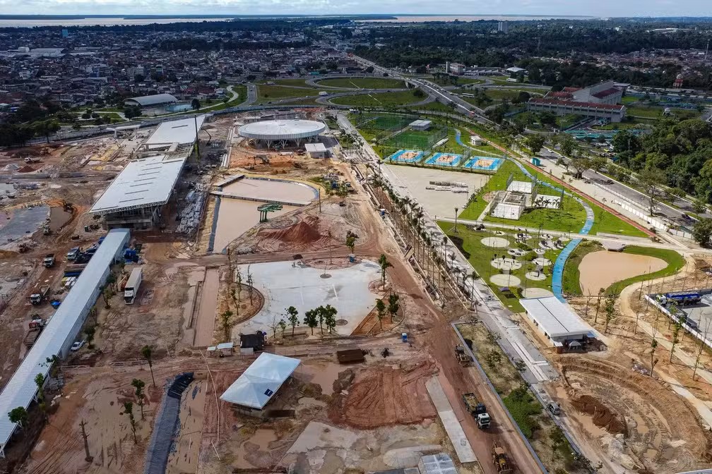 COP30の会場の一つとなる建設中の「パルケ・ダ・シダーデ」（Foto：Cássio Matos/Agência Pará）