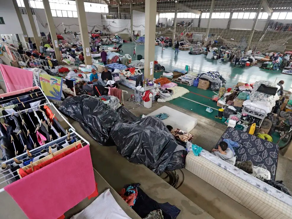 エルドラド・ド・スル市の避難所、2024年6月（Foto: Bruno Peres/Agência Brasil）