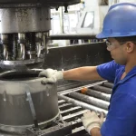 機械設備の生産ラインの一つ（© CNI/José Paulo Lacerda/Direitos reservados）