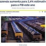 財務省が今年の成長予測を上方修正したと報じる19日付アジェンシア・ブラジルの記事の一部
