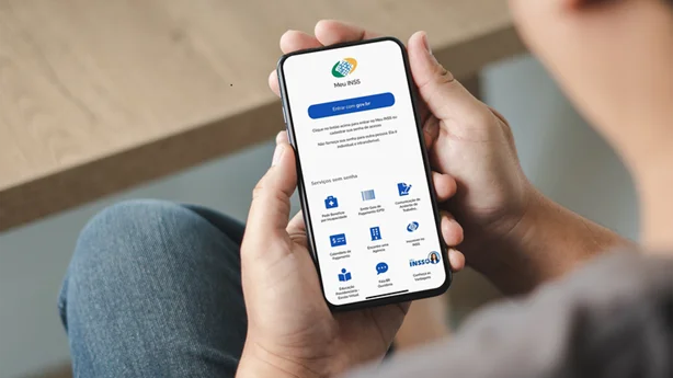 年金受給者向けアプリ「Meu INSS」のトップ画面 (Crédito: Divulgação)