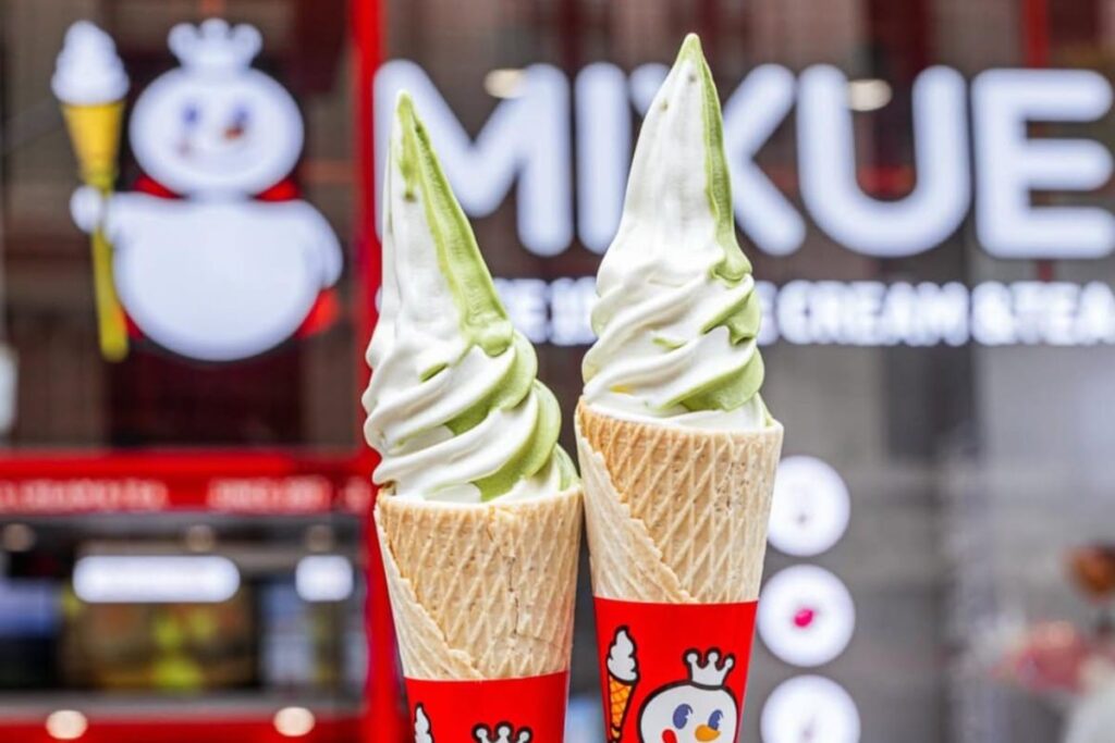 MIXUEの抹茶ソフトクリーム（Foto: Divulgação/Mixue）