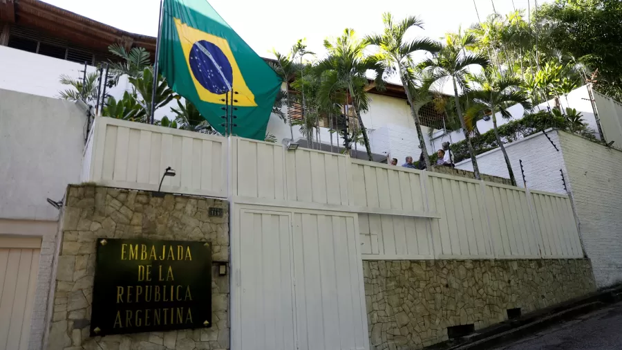 ブラジル政府の保護下にあった在ベネズエラアルゼンチン大使館（Foto: Divulgação）