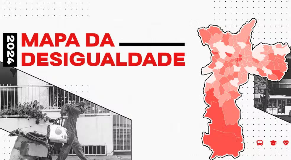 ２４年版の格差地図の表紙（Reprodução/Rede Nossa São Paulo）