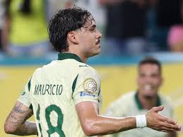 同点弾を決めたパルメイラスのマウリシオ（Cesar Greco/Palmeiras）
