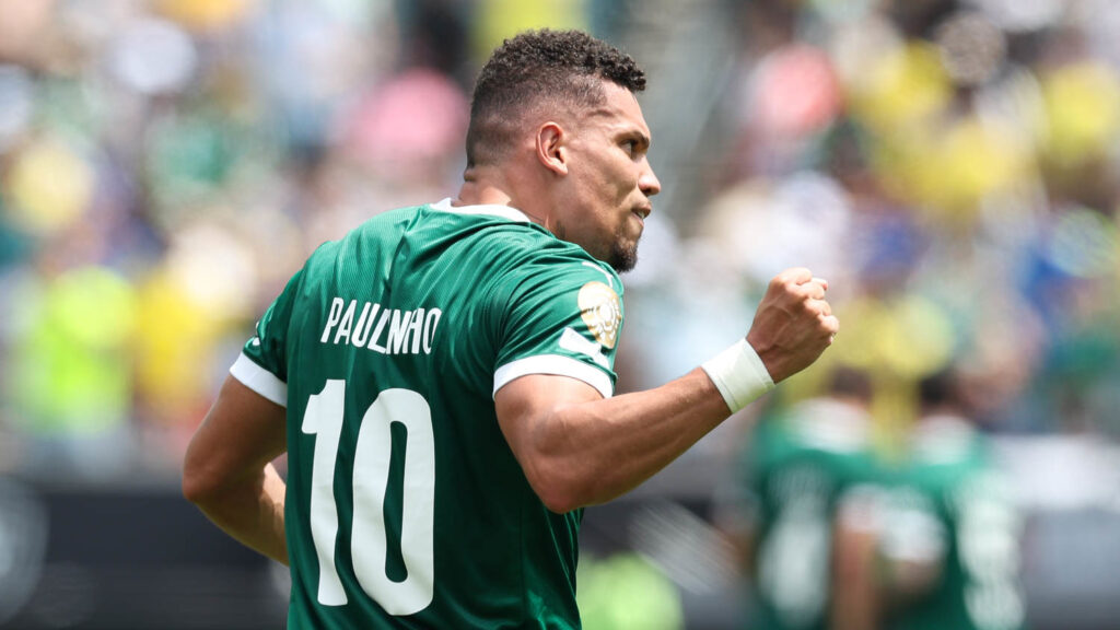 パルメイラスの決勝点を挙げたパウリーニョ（Cesar Greco/Palmeiras）